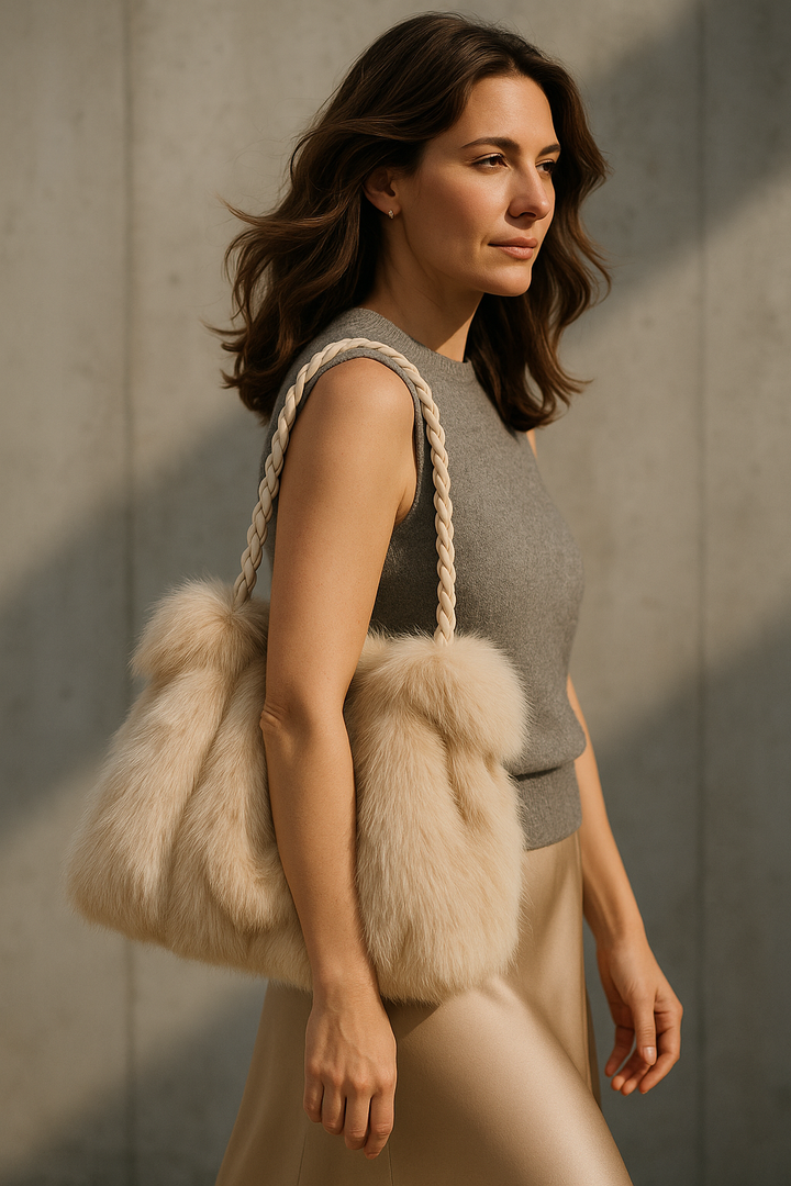 Vielseitige Schultertasche aus Plüschsamt (Mandy)