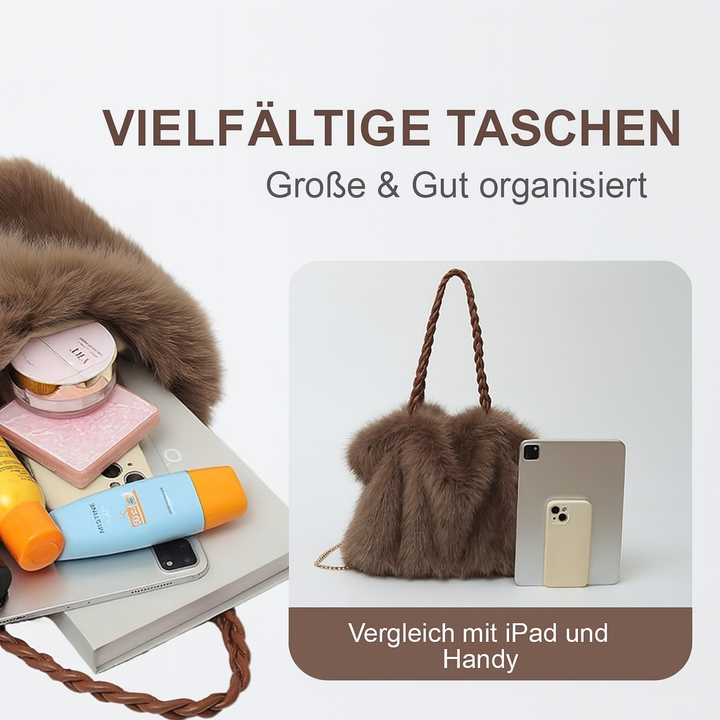 Vielseitige Schultertasche aus Plüschsamt (Mandy)