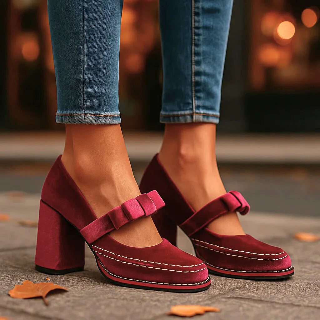 Velours Schleifen-Pumps (Mariette)