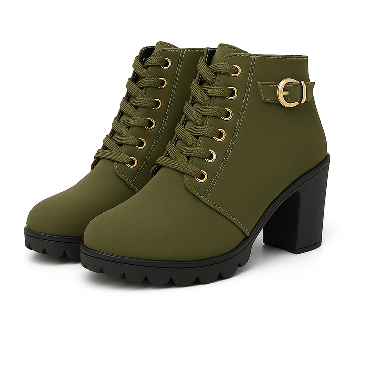 Stilvolle Schnürstiefel mit Schnalle (Nina)