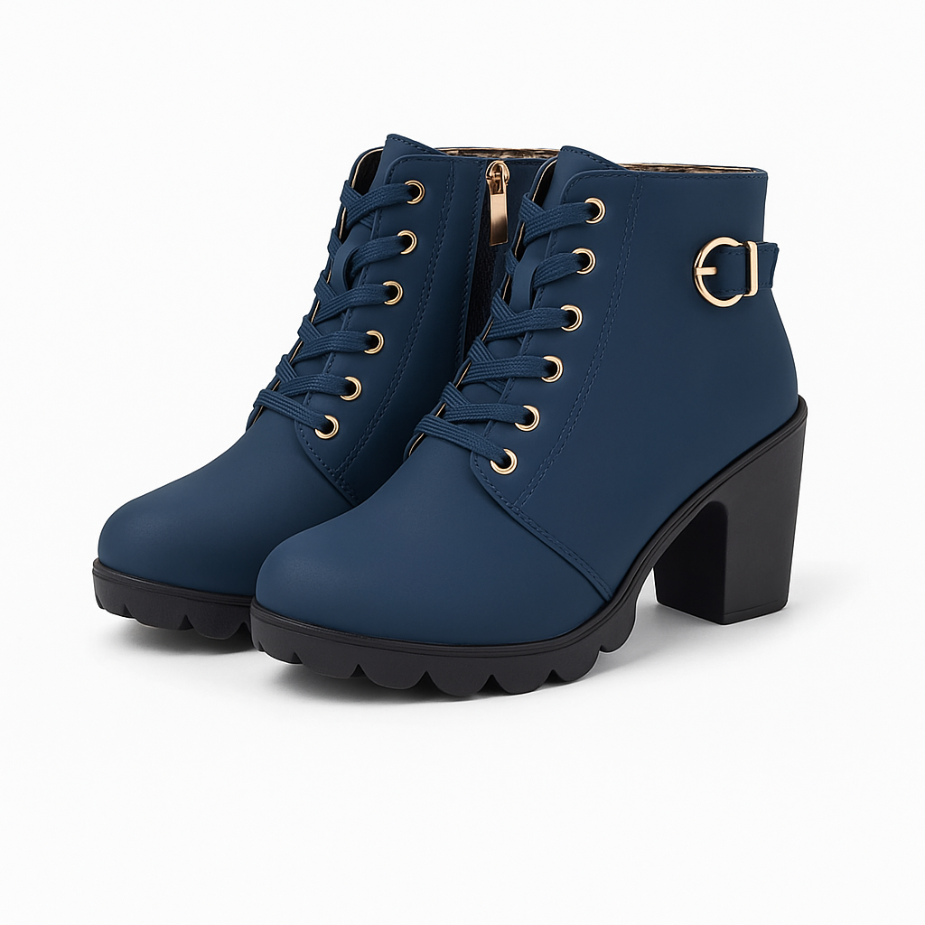 Stilvolle Schnürstiefel mit Schnalle (Nina)