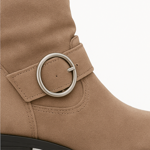 Knee-High Suede Buckle Boot (Marvelle)