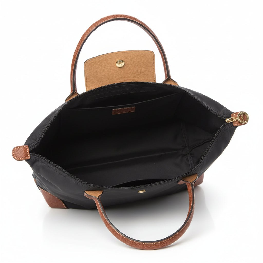 Große Le Pliage Tasche, Schwarz