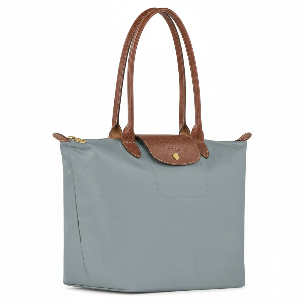 Große Le Pliage Tasche, Hellgrau