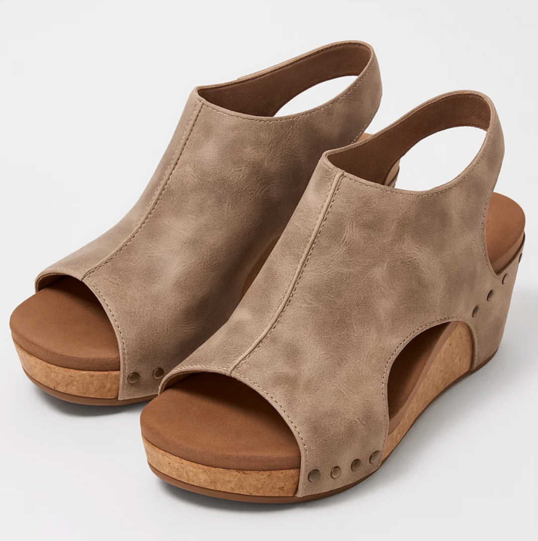 Kork-Sandalen mit Keilabsatz (Annelie)