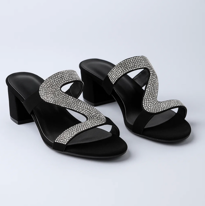 Glitter Block Heel Sandalen (Seraphina)