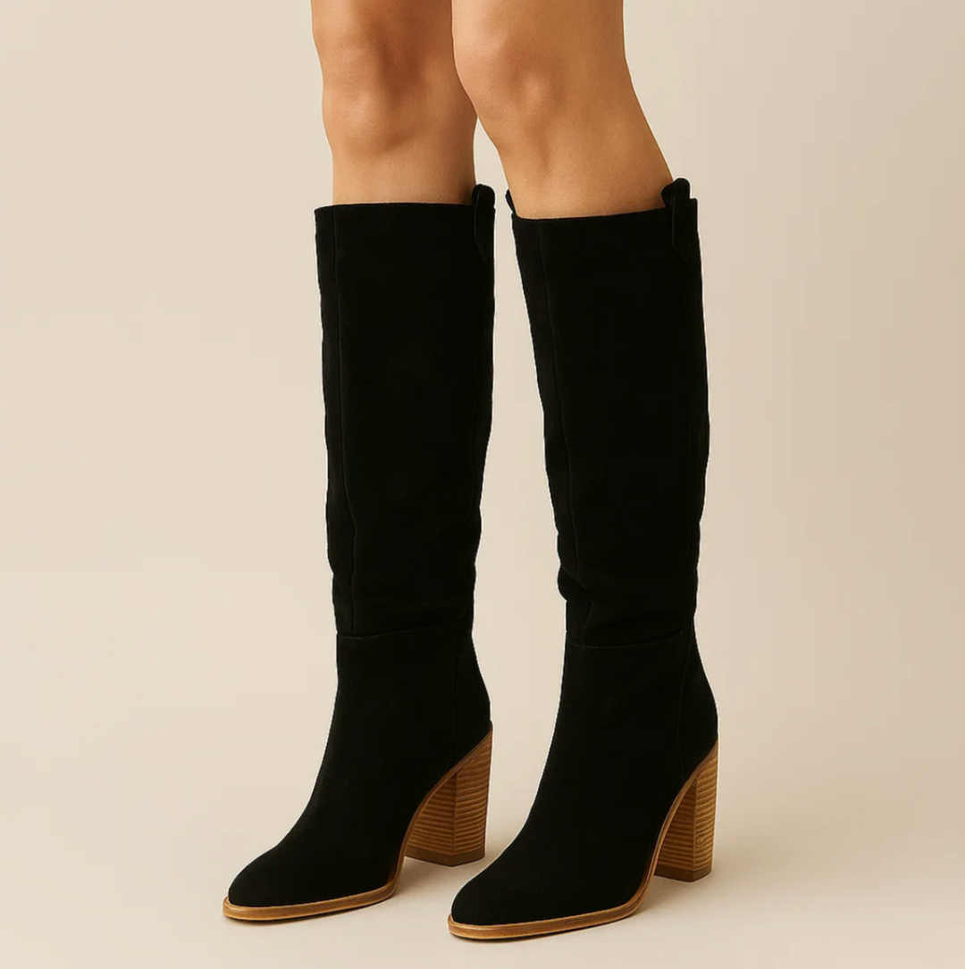 Suede Blockheel Stiefel (Rosalyn)