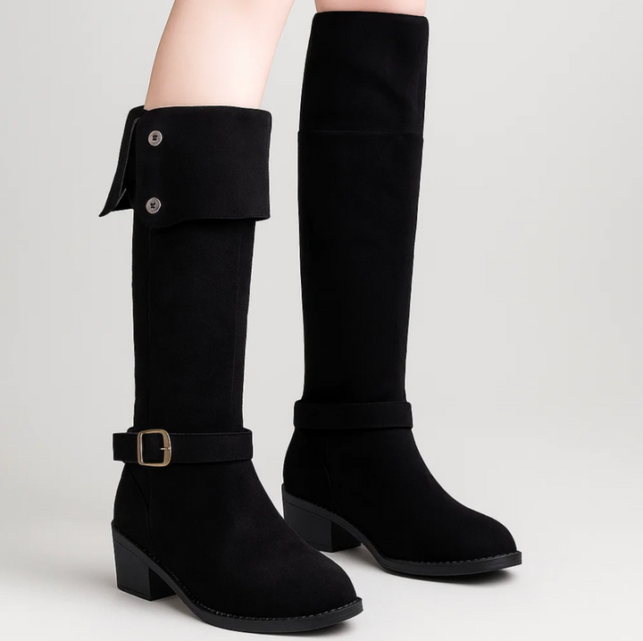Buckle Suede Stiefel (Vivianne)