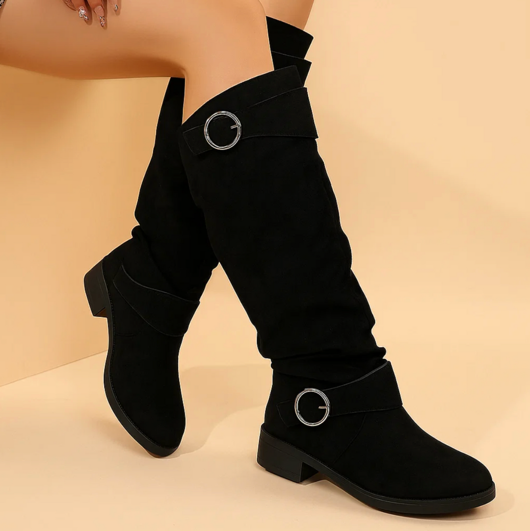 Suede Buckle Stiefel (Alvara)