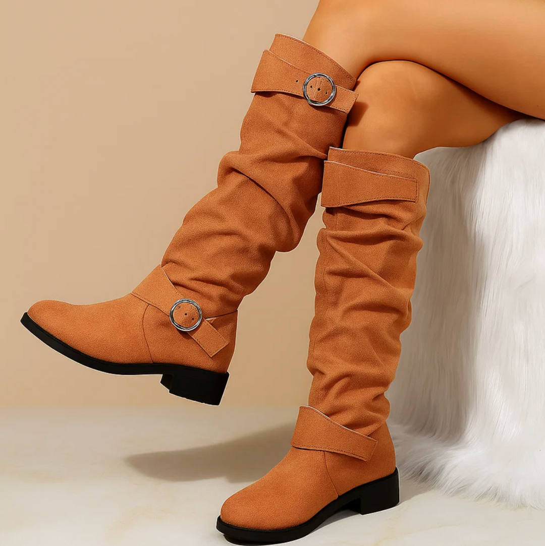 Suede Buckle Stiefel (Alvara)