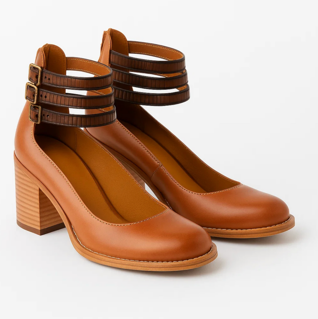 Vintage Elegance Leder-Heels (Elisabetta)