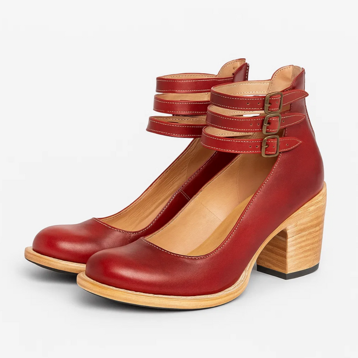 Vintage Elegance Leder-Heels (Elisabetta)