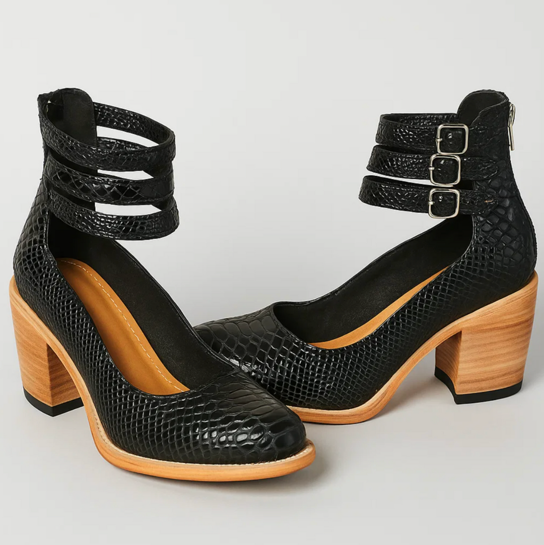 Vintage Elegance Leder-Heels (Elisabetta)