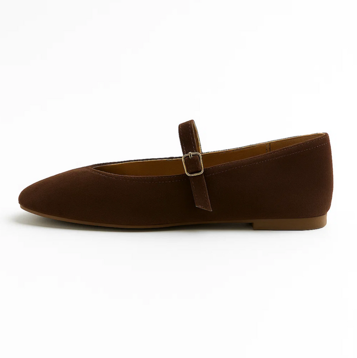 Suede Mary Jane Flats (Helena)