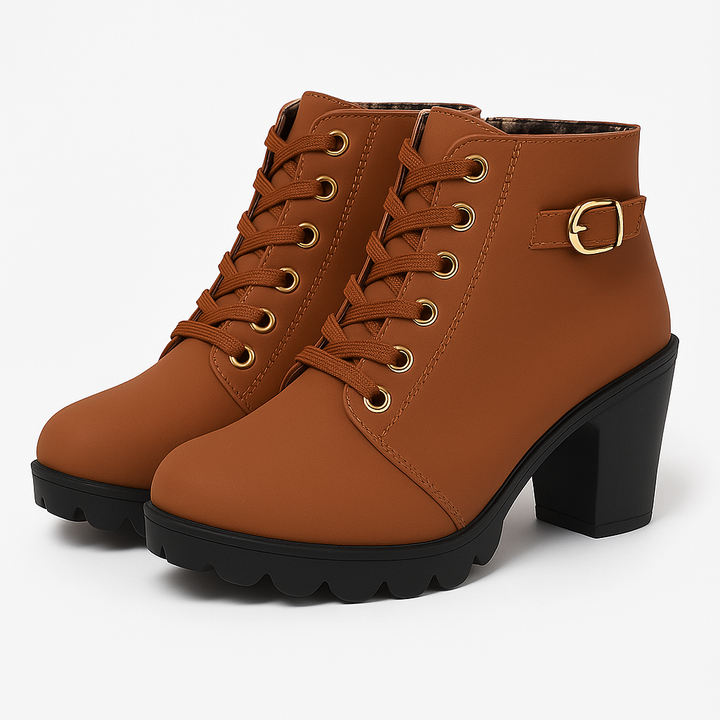 Stilvolle Schnürstiefel mit Schnalle (Nina)