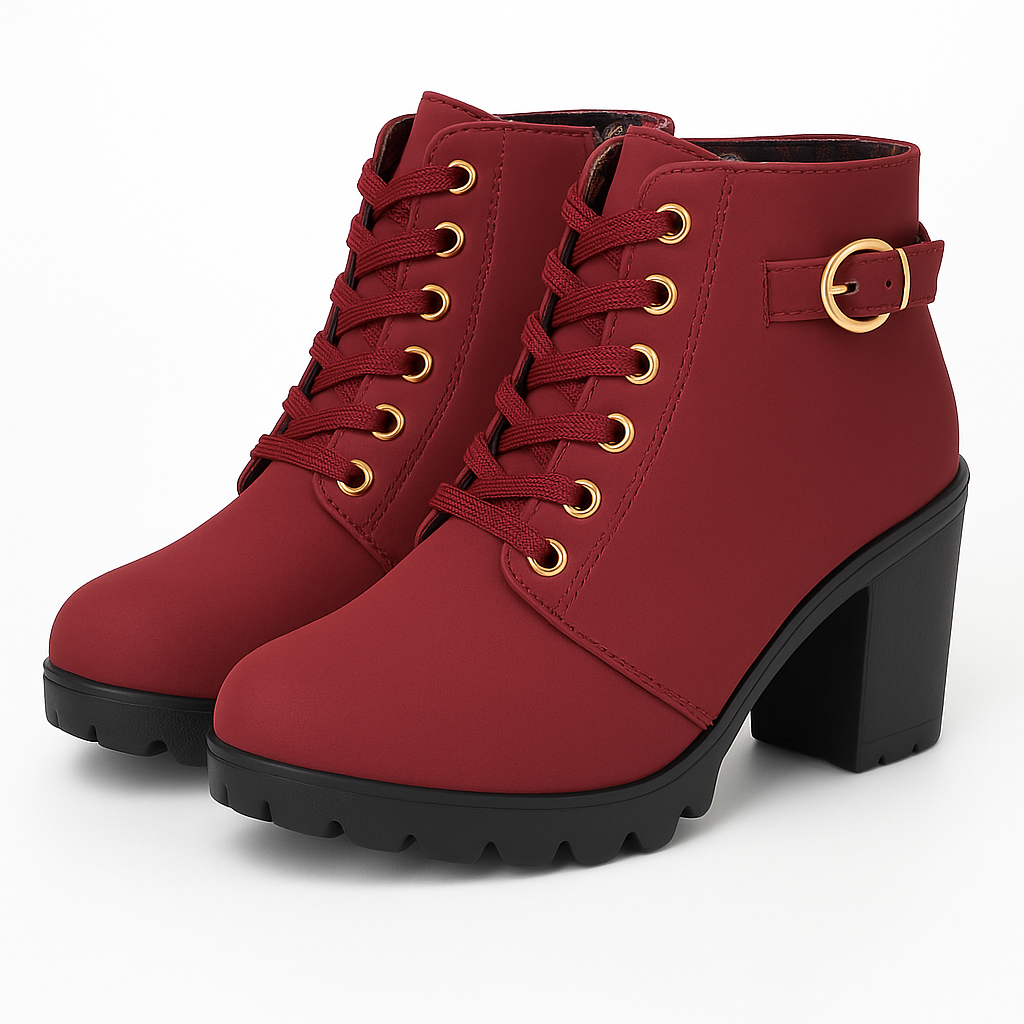 Stilvolle Schnürstiefel mit Schnalle (Nina)