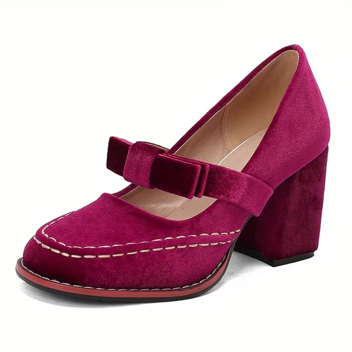 Velours Schleifen-Pumps (Mariette)