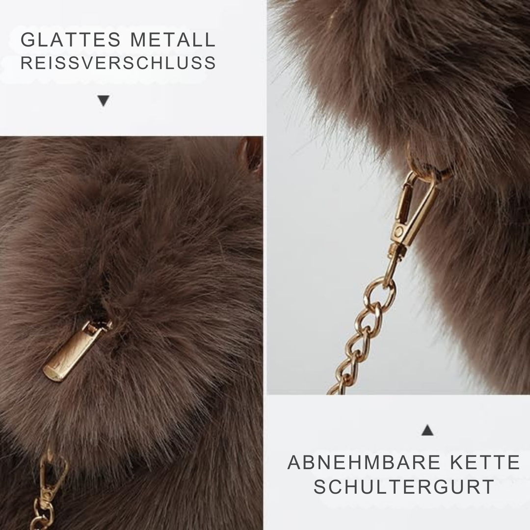 Vielseitige Schultertasche aus Plüschsamt (Mandy)