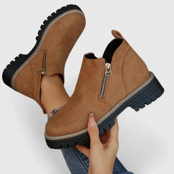 Elegant Suede Zip Boot (Leandra)